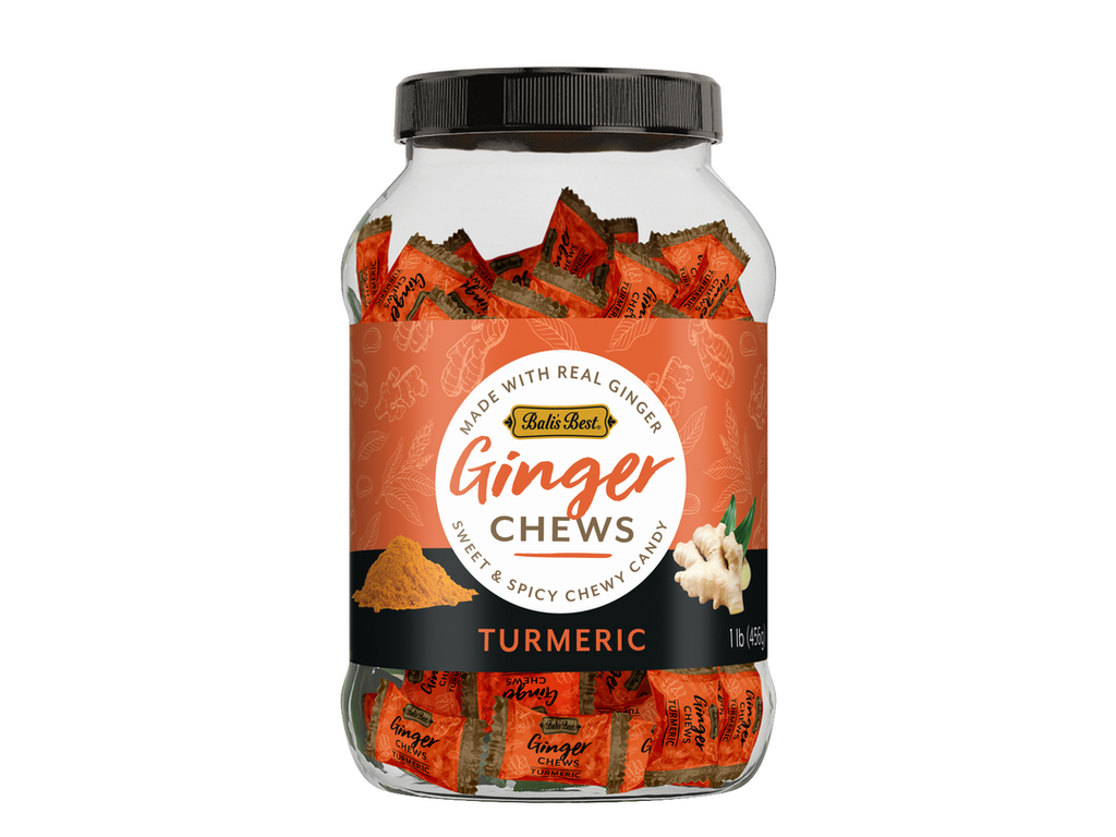 Bali’s Best Ginger Chews – Turmeric 1 lb Jar