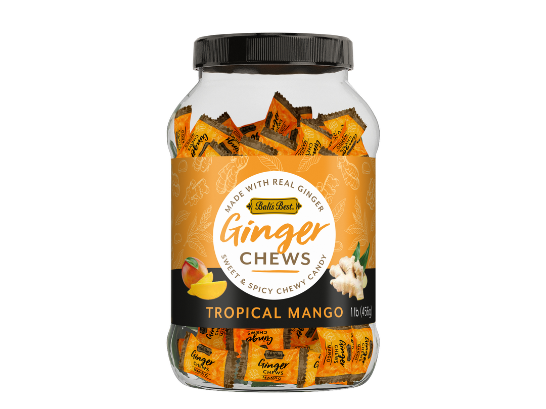 Bali’s Best Ginger Chews – Mango 1 lb Jar