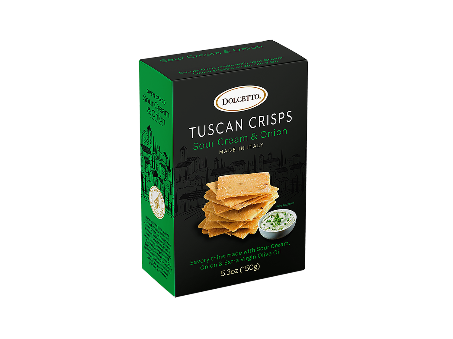 Dolcetto Tuscan Crisps – Sour Cream & Onion (5.3oz Box)
