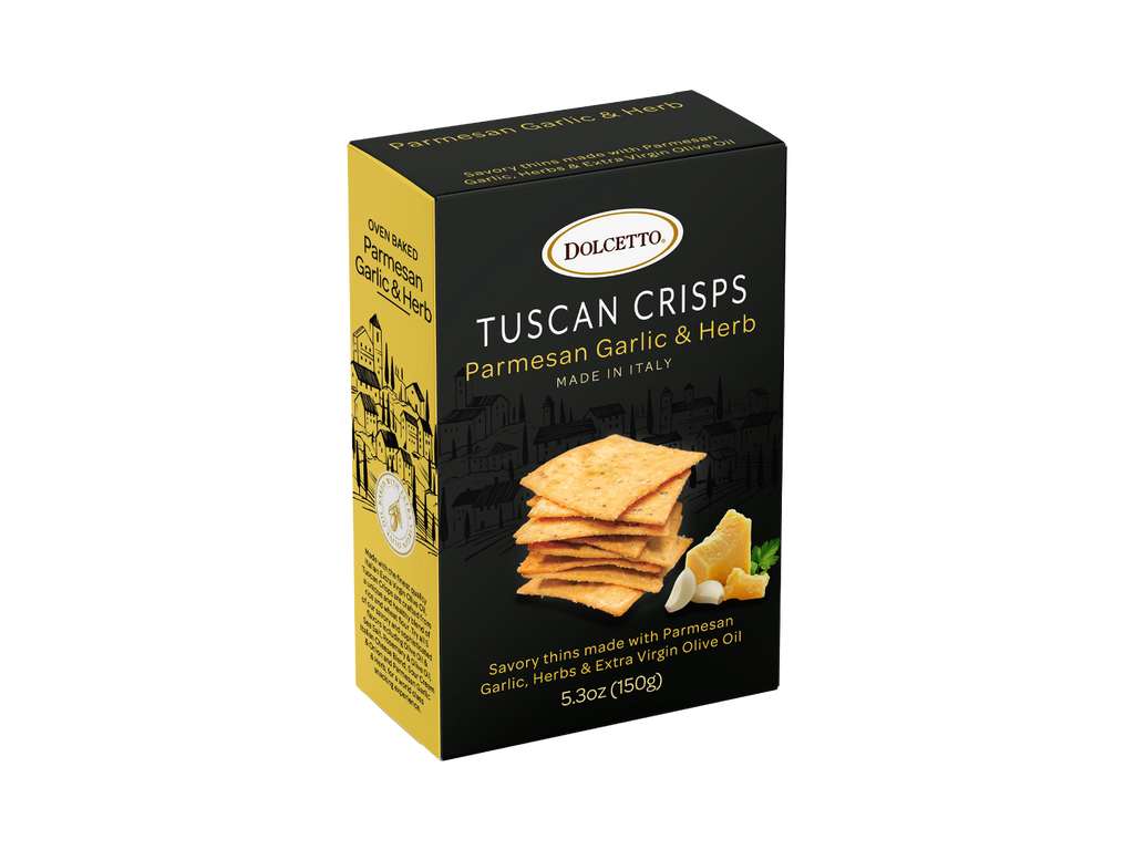 Dolcetto Tuscan Crisps – Parmesan Garlic & Herb (5.3oz Box)