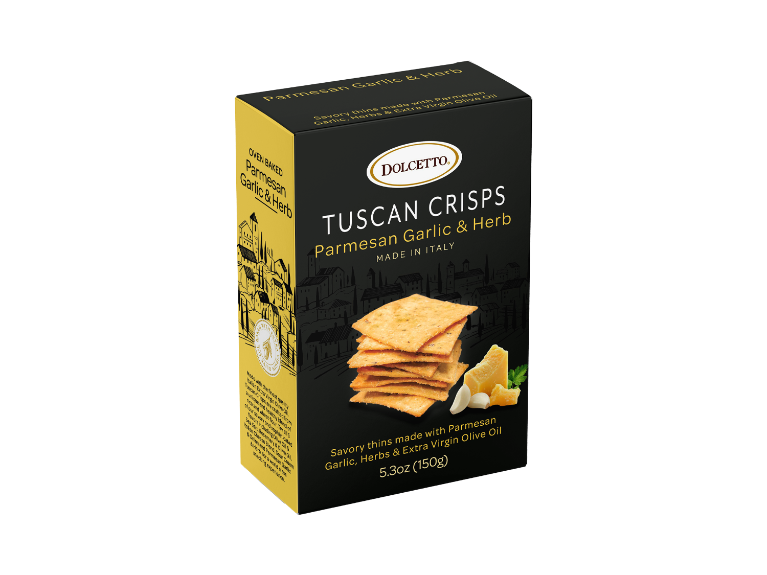 Dolcetto Tuscan Crisps – Parmesan Garlic & Herb (5.3oz Box)