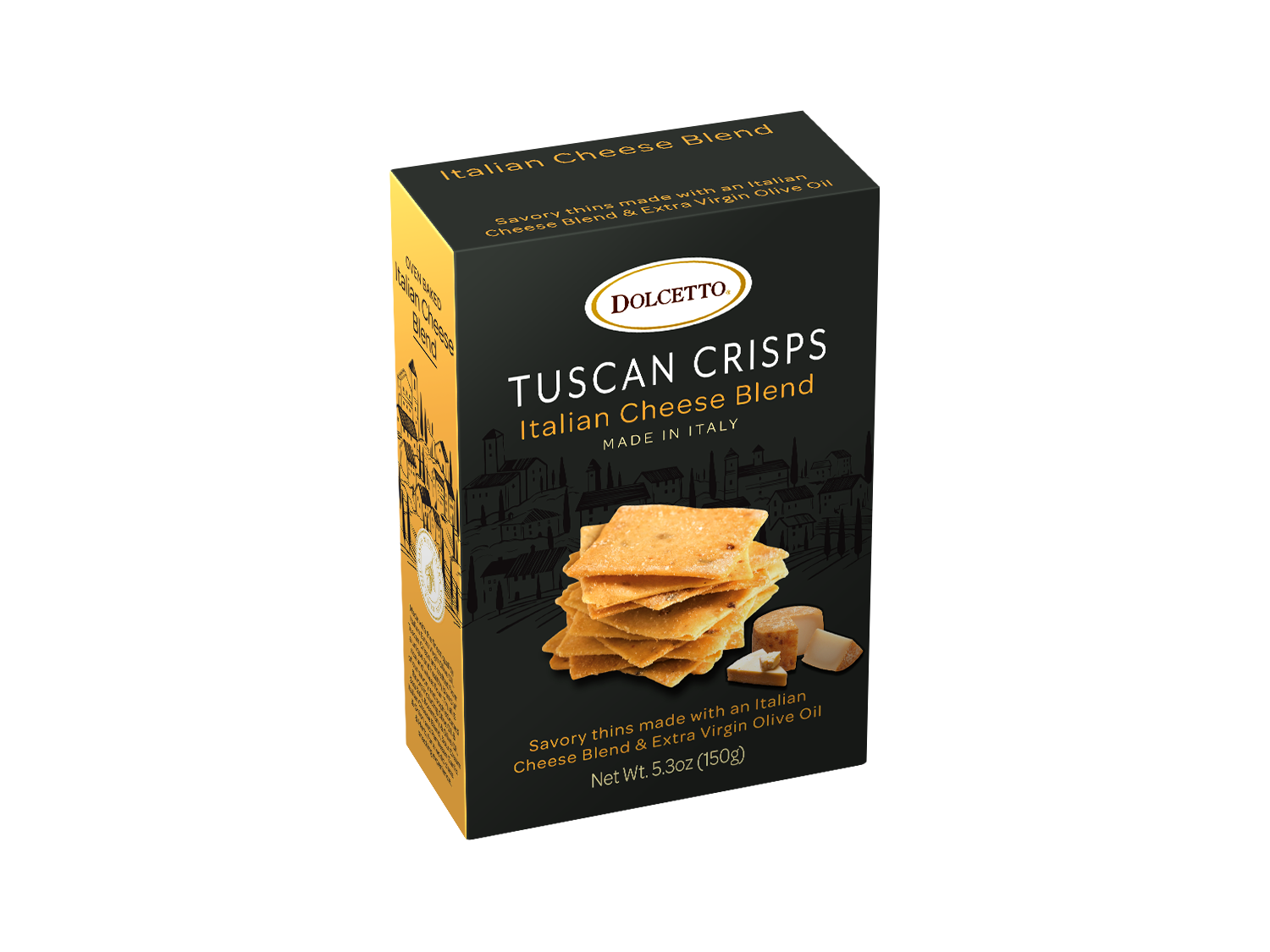 Dolcetto Tuscan Crisps – Italian Cheese Blend (5.3oz Box)
