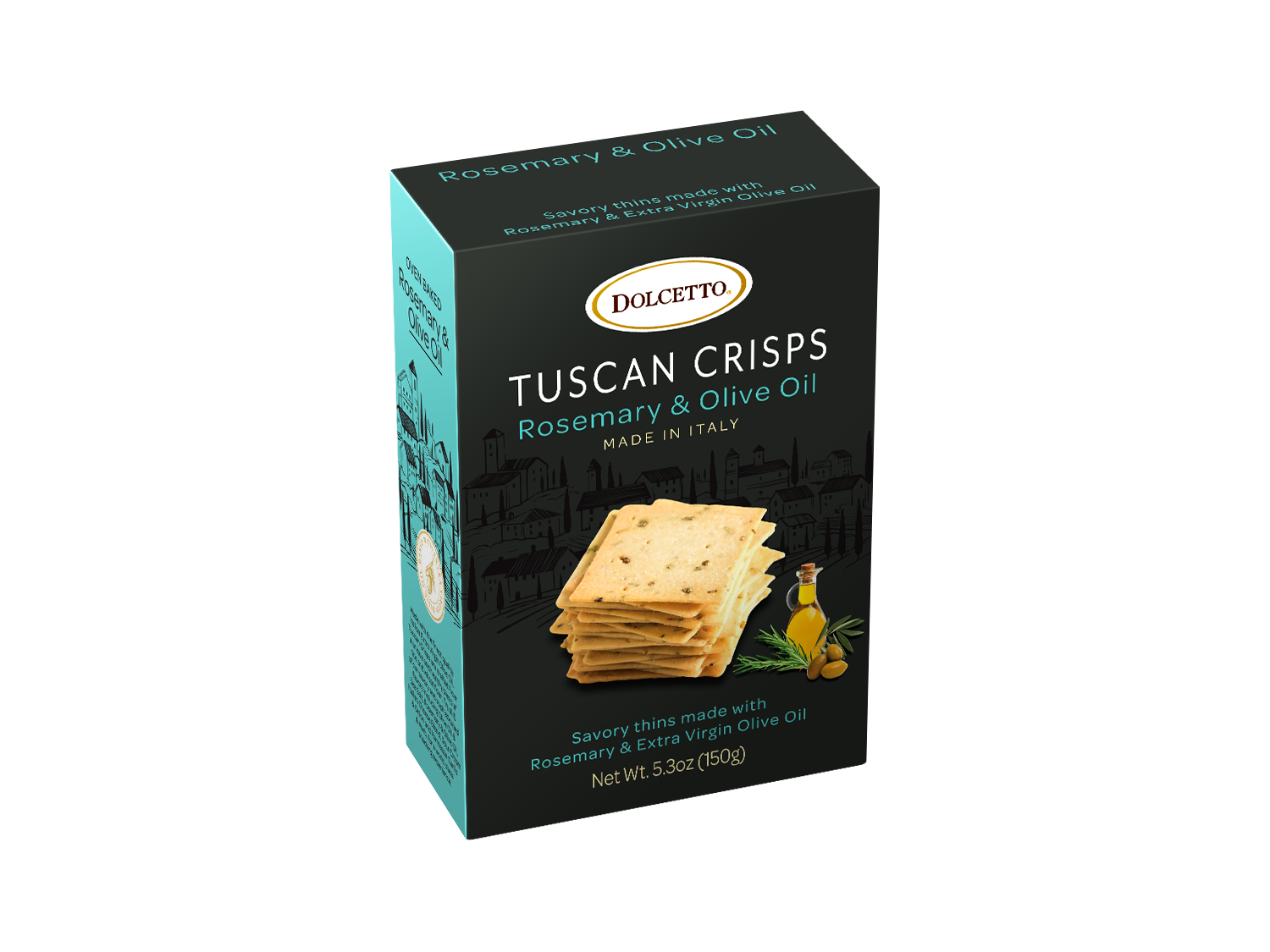 Dolcetto Tuscan Crisps – Rosemary & Olive Oil (5.3oz Box)
