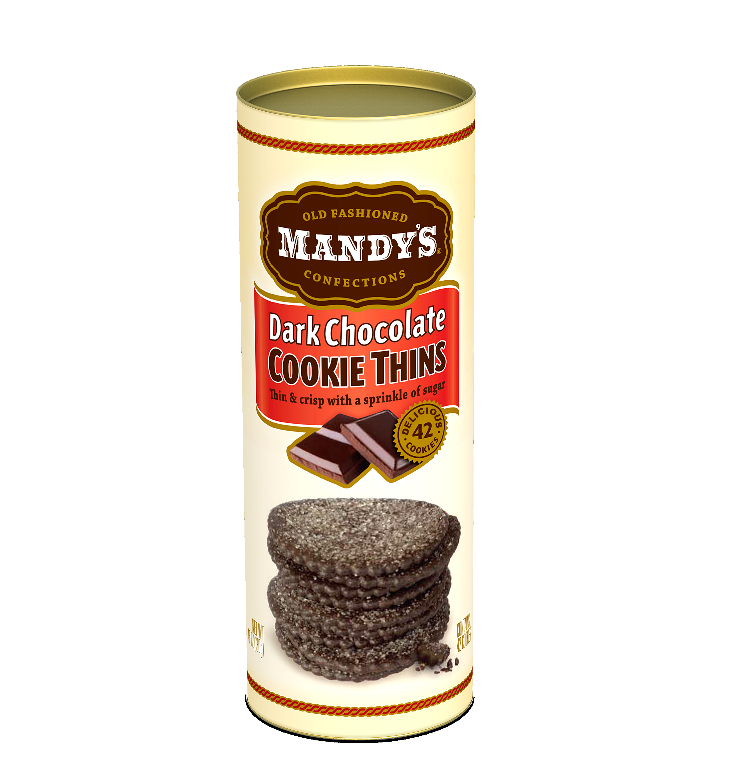 Mandy’s Cookie Thins - Dark Chocolate 4.6 oz tins