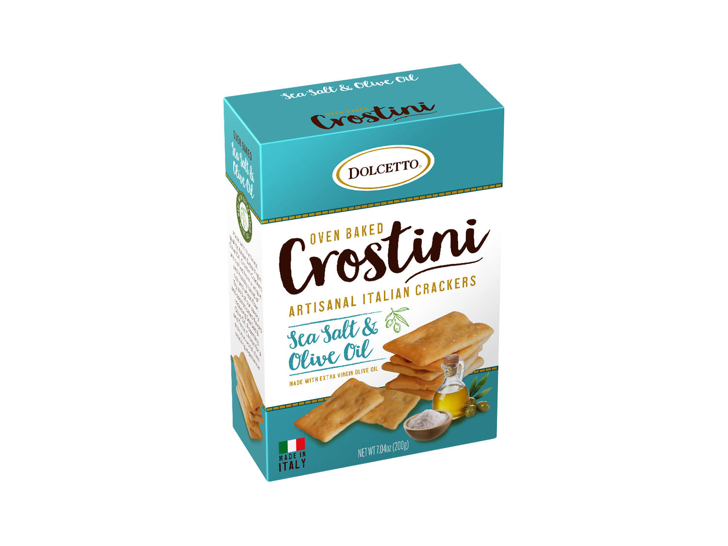 Dolcetto Crostini Crackers – Sea Salt & Olive Oil 7.05 oz Box