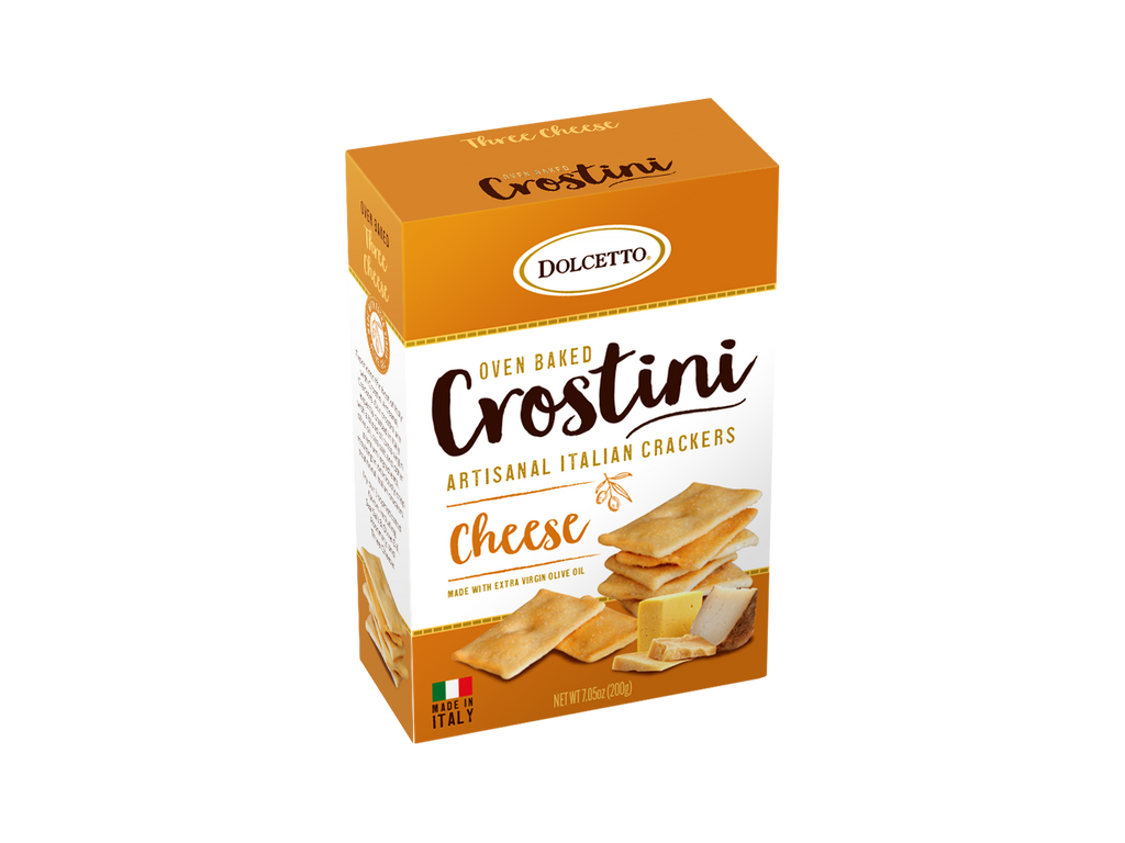 Dolcetto Crostini Crackers – Three Cheese 7.05 oz Box