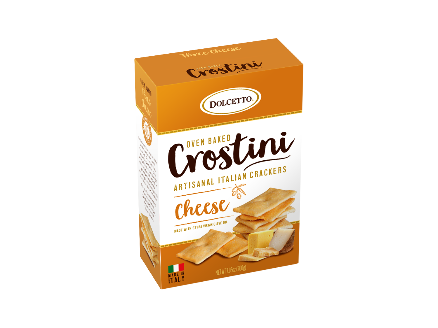 Dolcetto Crostini Crackers – Three Cheese 7.05 oz Box