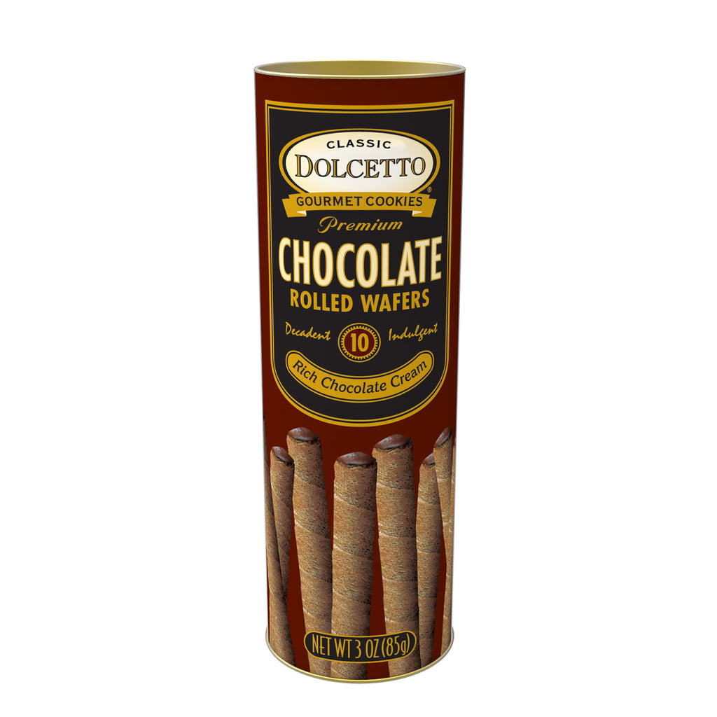 Dolcetto Wafer Rolls - Chocolate 3 oz Tin