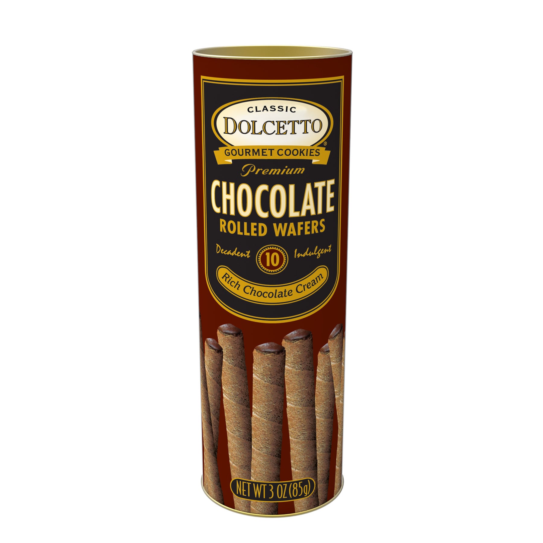 Dolcetto Wafer Rolls - Chocolate 3 oz Tin