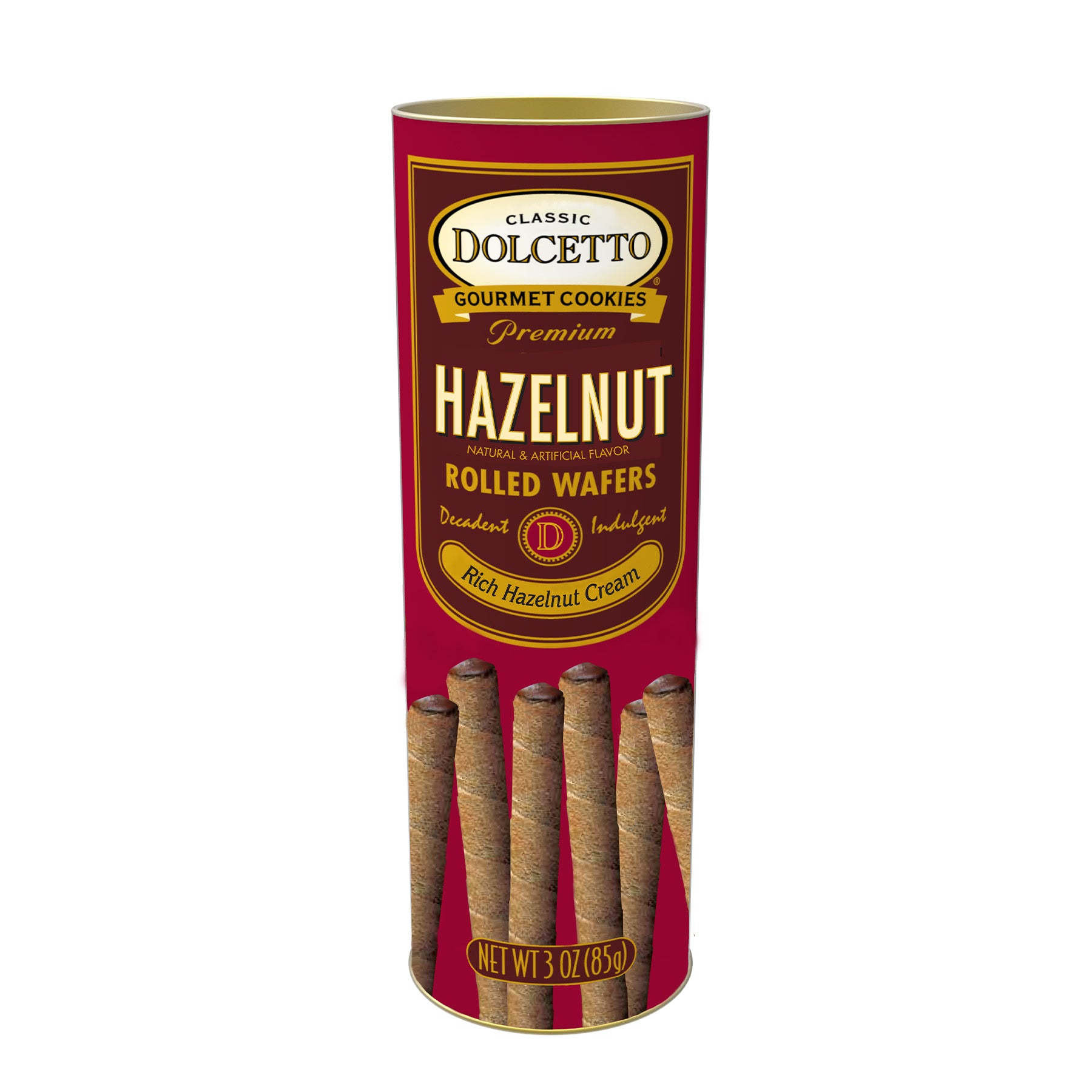 Dolcetto Wafer Rolls - Hazelnut 3 oz Tin