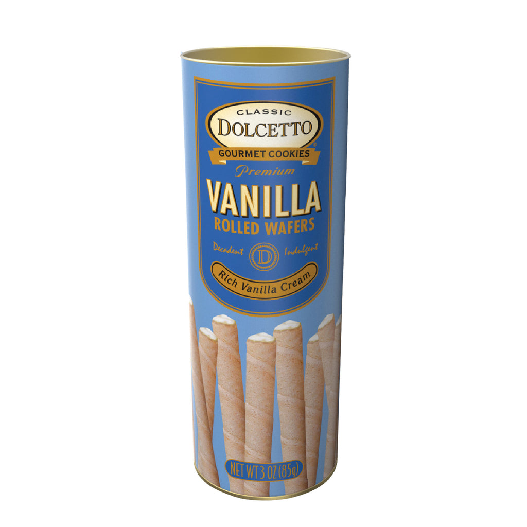 Dolcetto Wafer Rolls - Vanilla 3 oz Tin