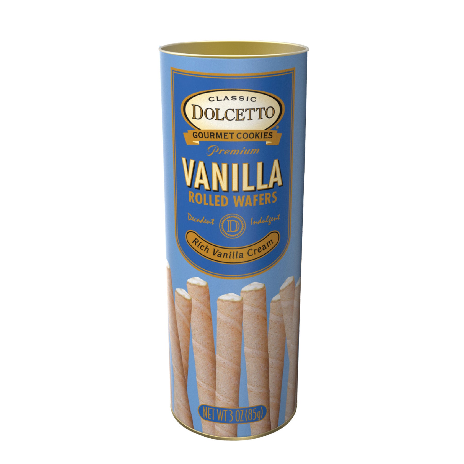 Dolcetto Wafer Rolls - Vanilla 3 oz Tin