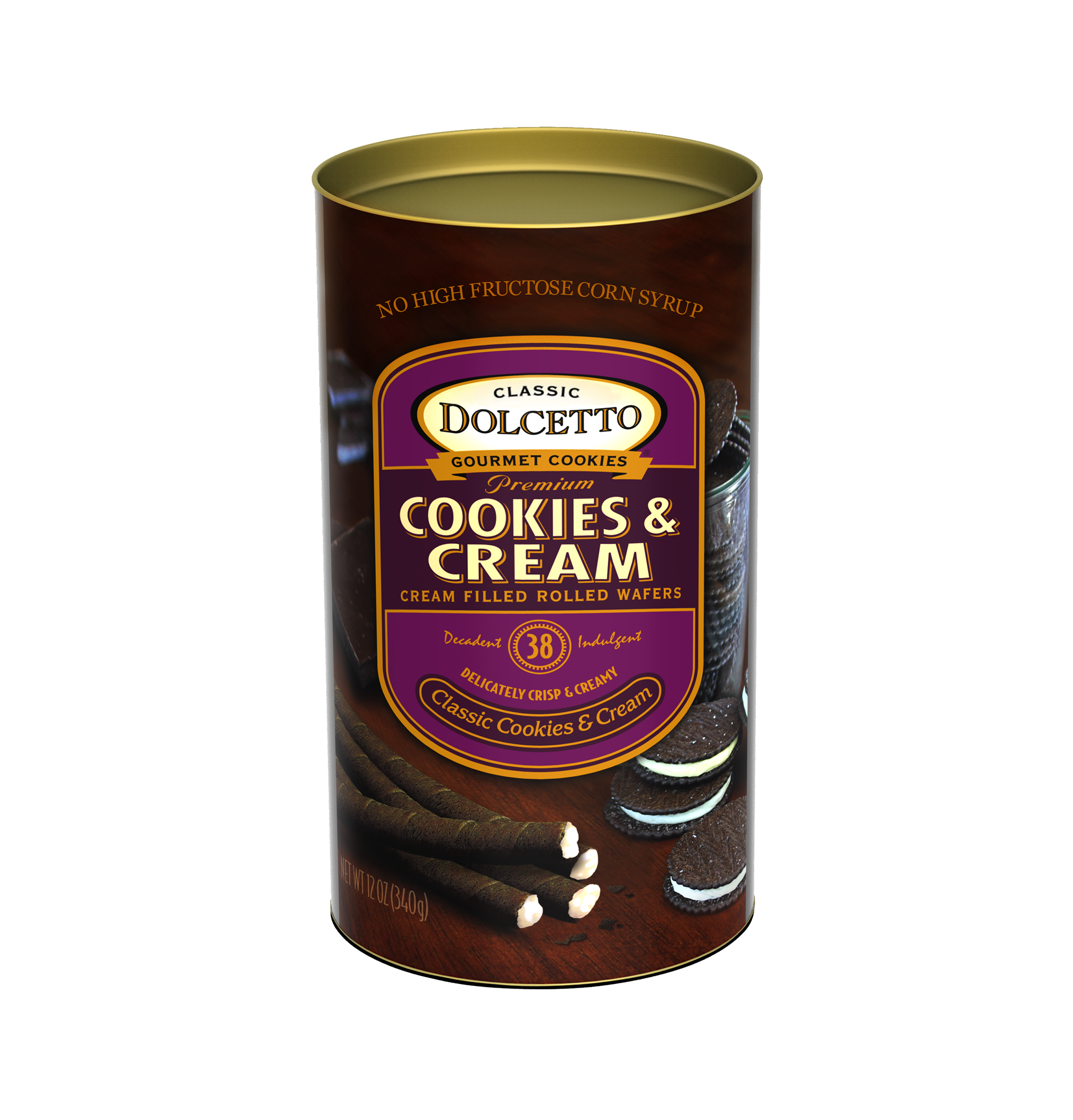 Dolcetto Wafer Rolls - Cookies & Cream 12 oz