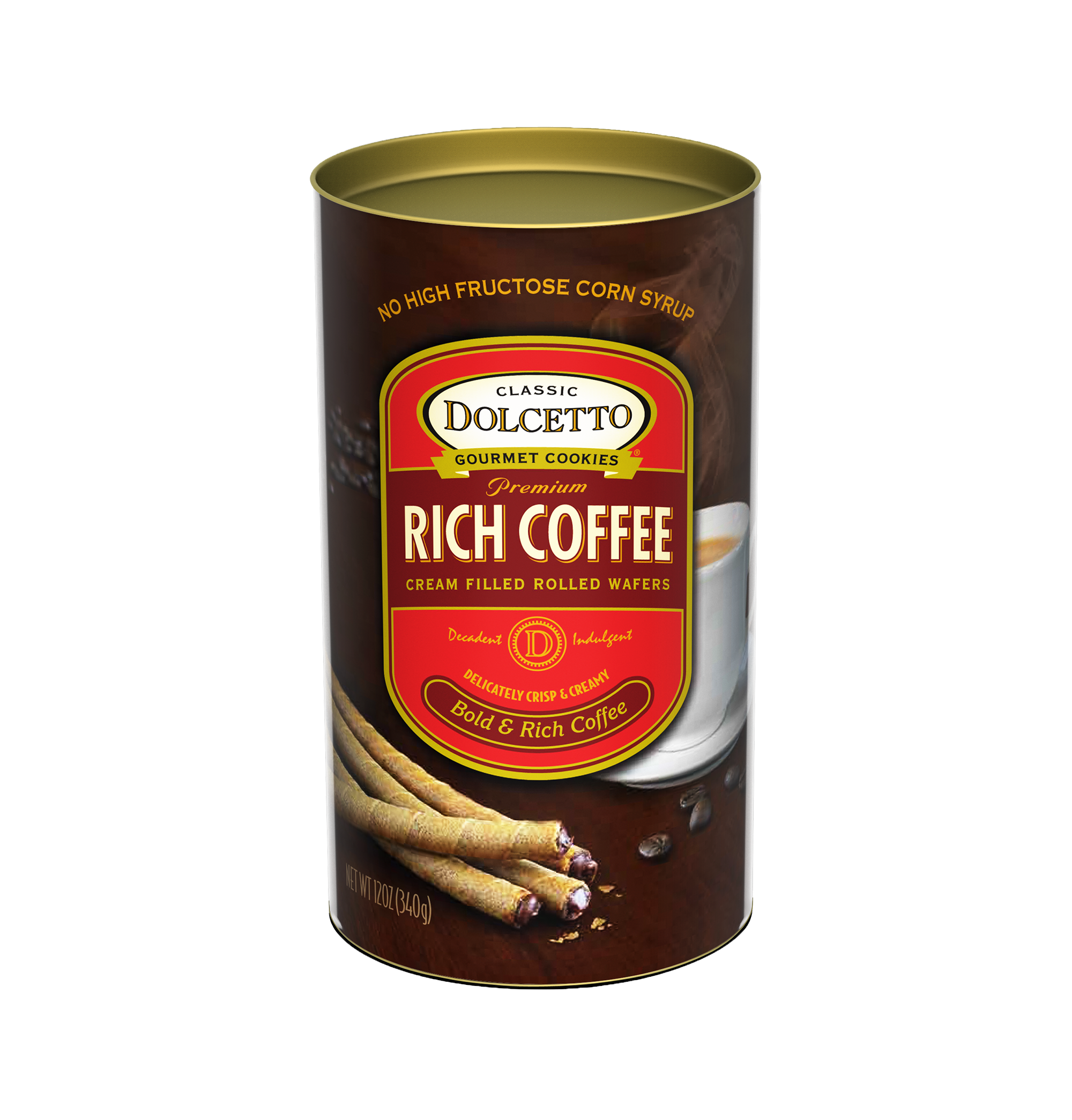 Dolcetto Wafer Rolls - Rich Coffee 12 oz