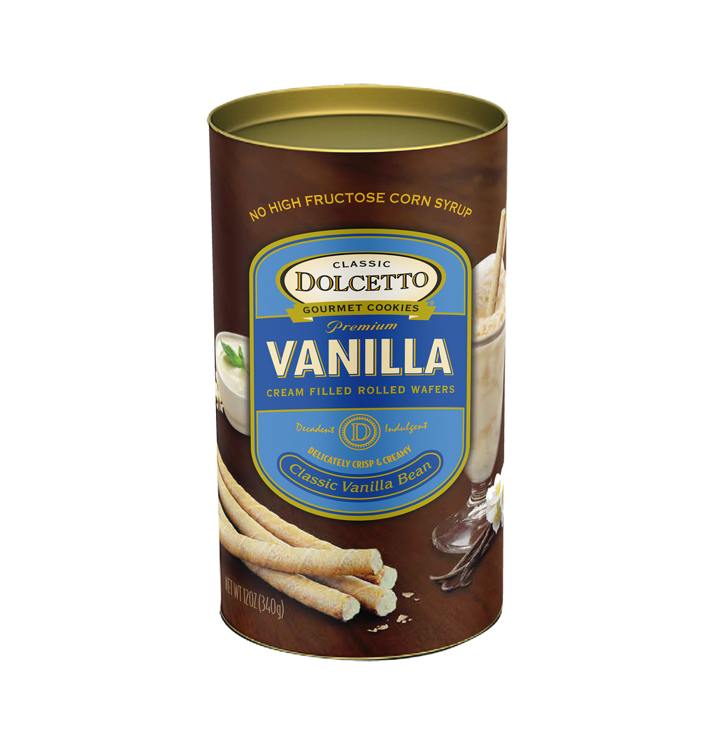 Dolcetto Wafer Rolls - Vanilla 12 oz Tin