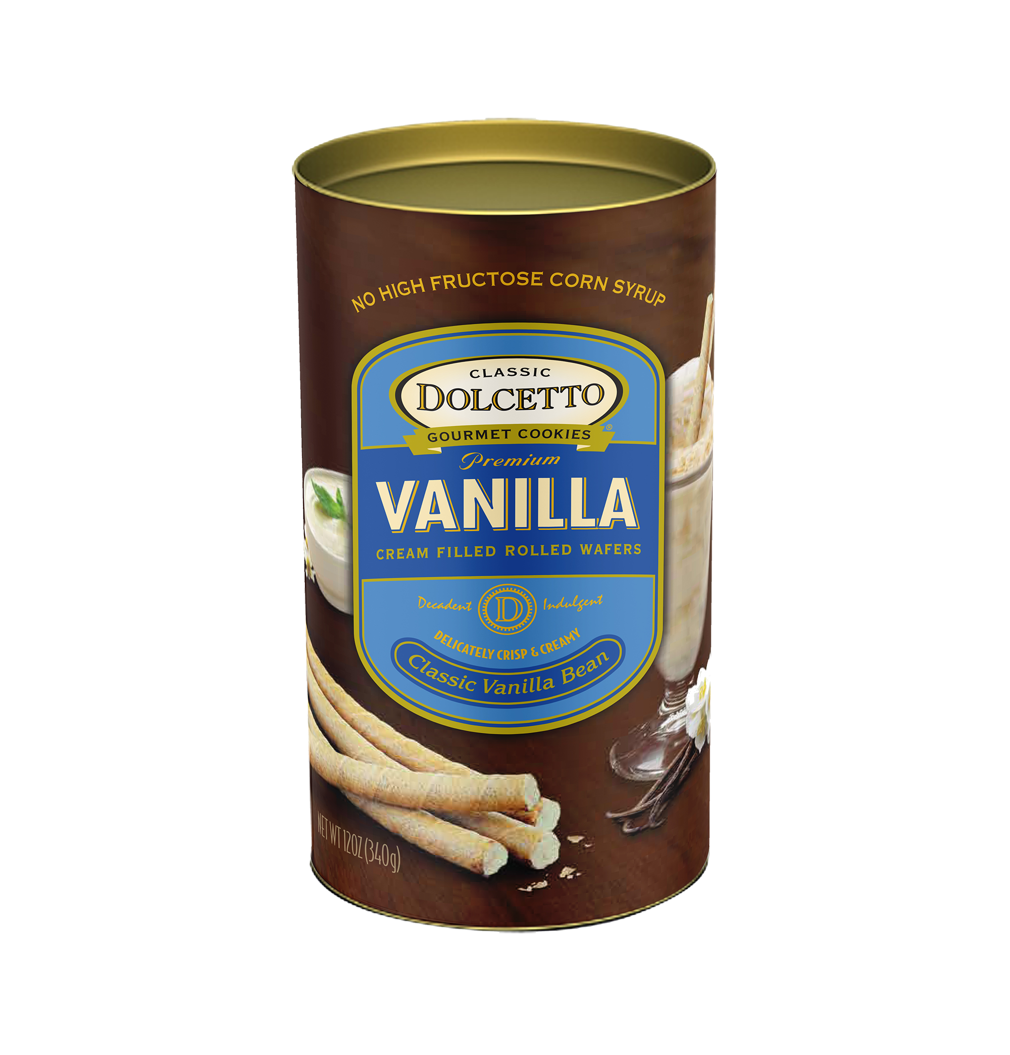 Dolcetto Wafer Rolls - Vanilla 12 oz Tin