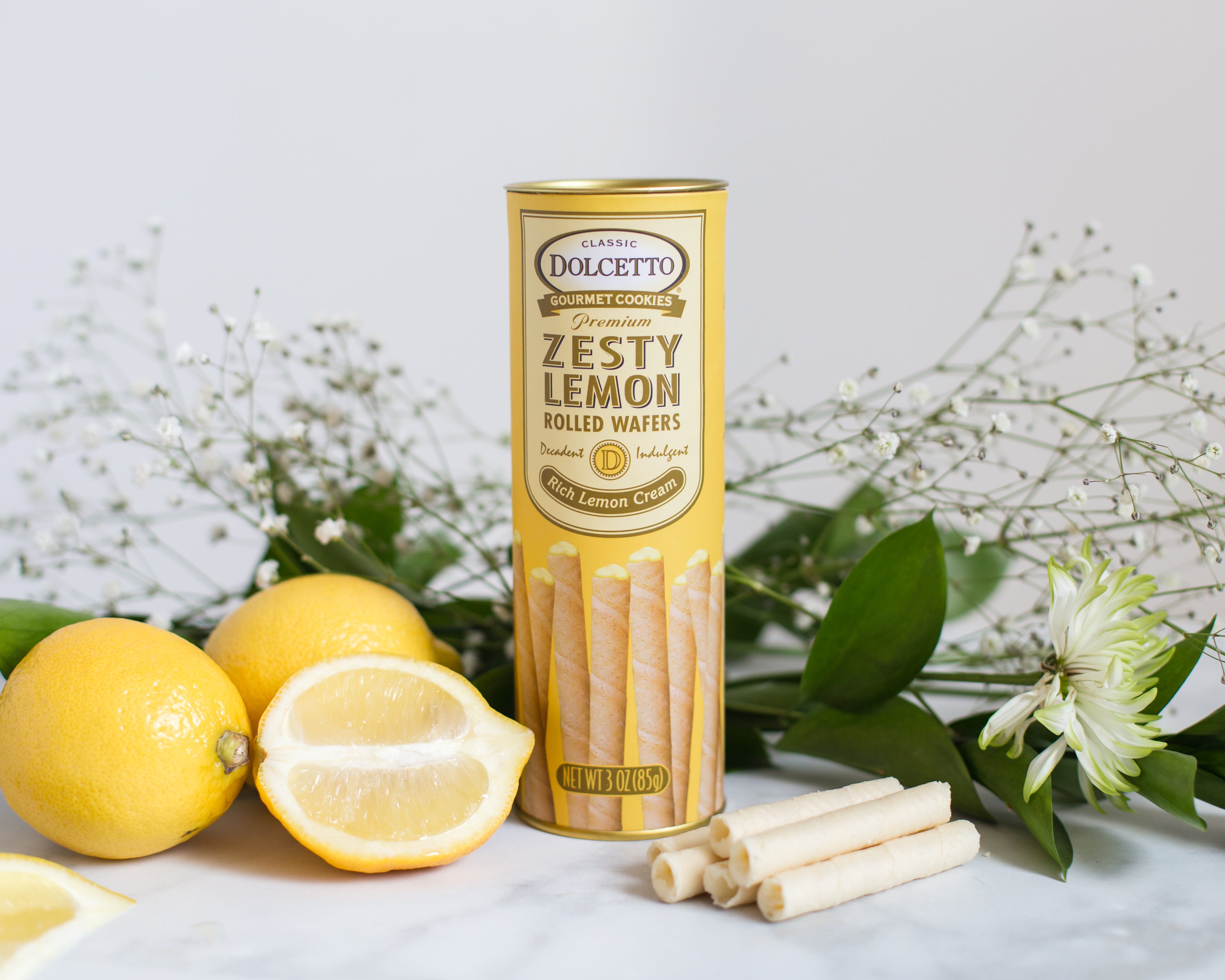 Dolcetto Wafer Rolls - Zesty Lemon 3 oz Tin